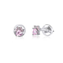925 Sterling Silver Earrings with Plated Platinum and Pavé Set CZ, 0.4cm for Women-2