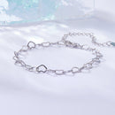925 Sterling Silver Plated White Gold Adjustable Bracelet for Women-4