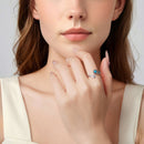 925 Sterling Silver Oxidized Synthetic Turquoise Ring 0.23-0.8cm Women-6