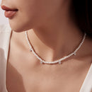 925 Sterling Silver Necklace with Pavé Setting CZ & Synthetic Pearl for Women-6