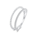 925 Sterling Silver Ring 6.0 Size with Pavé Setting CZ-2