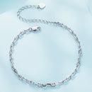 925 Sterling Silver Platinum Plated Bracelet 160+50mm for Women-4