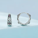 925 Sterling Silver Earrings with Pavé Setting and Oxidized Finish-3