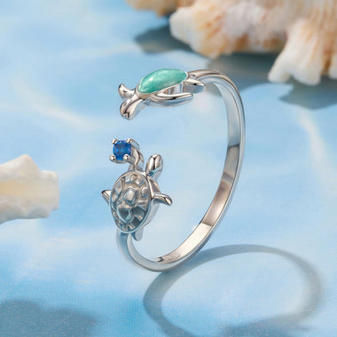 925 Sterling Silver Enamel White Gold Plated Ring for Women - 0