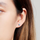 925 Sterling Silver Turquoise Earrings 0.4cm for Women-7