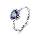 925 Sterling Silver Heart 8mm CZ Ring Size 6 for Women-4