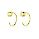 925 Sterling Silver Earrings with Plated Platinum, 1cm Diameter for Women-2