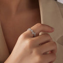 925 Sterling Silver Moissanite 0.03ct Ring Size 7-4