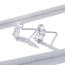 925 Sterling Silver Plated Platinum Earrings with Pavé Setting CZ for Women-2