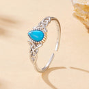 925 Sterling Silver Synthetic Turquoise Ring for Women-1