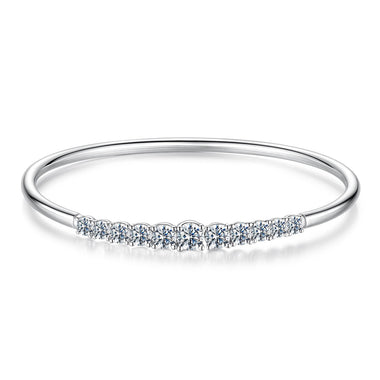 925 Sterling Silver & Moissanite White Gold Plated Bracelet with 0.5cm Moissanite for Women