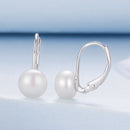 925 Sterling Silver White Gold Plated Freshwater Pearl Earrings for Women-2
