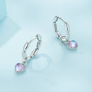 S925 Sterling Silver Earrings with Transparent Glass for Women-4