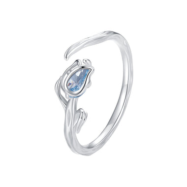 925 Sterling Silver 1.9mm Synthetic Spinel Ring for Women - 0