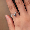 925 Sterling Silver Ring with Transparent Glass - Stylish E | 0.2cm Width for Women-5