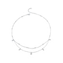 925 Sterling Silver Plated White Gold Moissanite Necklace 400+50mm for Women-2