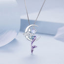 925 Sterling Silver 29x18mm Moonstone Pendant Necklace with Enamel Process-4