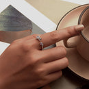 925 Sterling Silver Pavé Setting CZ White Gold Plated Ring for Women-6