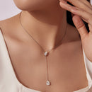 925 Sterling Silver Moissanite Necklace with 3 Stone Sizes for Women-5