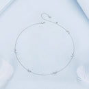 925 Sterling Silver Adjustable Necklace with White Gold Plating-4