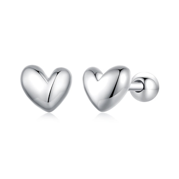 925 Sterling Silver Plated Platinum 5mm Earrings for Women