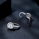 925 Sterling Silver Moissanite Earrings with Pavé Setting, 1.9x1.0cm for Women-5