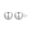 925 Sterling Silver Plated White Gold Earrings - 10mm for Women-1