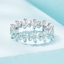 925 Sterling Silver Enamel Process Plated Platinum Ring Size 6 for Women-3