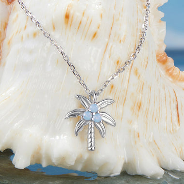 925 Sterling Silver + Nano Opal Stone Pendant Necklace for Women - 0