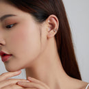 925 Sterling Silver Oxidized Silver Pavé Setting CZ Earrings-7