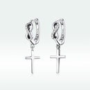 925 Sterling Silver Earrings with Pavé Setting CZ in Oxidized Finish-4