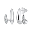925 Sterling Silver Earrings with Pavé Setting CZ-1