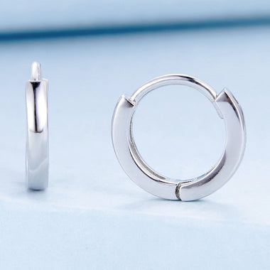 925 Sterling Silver Earrings for Women - Style A, 1.1x0.2cm, Platinum Plated - 0