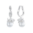 925 Sterling Silver Earrings with Quality Shell Pearl and CZ for Women-1