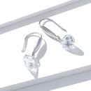 S925 Sterling Silver Earrings 2.6x0.8cm Plated Platinum with Pavé Setting CZ for Women-5