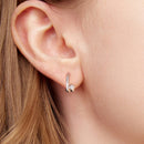 925 Sterling Silver Earrings with White Gold Plating and CZ-6
