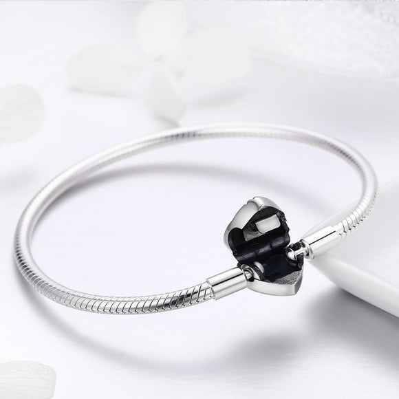 SCB 925 Sterling Silver Bracelet in Classic Style, Size 17.0 for Women