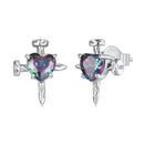 925 Sterling Silver Earrings with Transparent Glass for Women-1