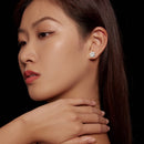 925 Sterling Silver 5.0mm Moissanite Earrings with CZ, 1.0cm for Women-6