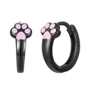 925 Sterling Silver Earrings with Black Gold Plating and Enamel Finish-1