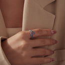 925 Sterling Silver Size 6.0 White Gold Plated CZ Ring for Women-8