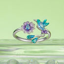 925 Sterling Silver Enamel 1.8mm Pavé Setting CZ Ring for Women-5