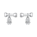 925 Sterling Silver Earrings with Pavé Setting CZ in Oxidized Silver-1