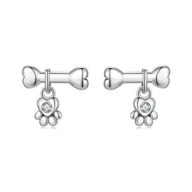 925 Sterling Silver Earrings with Pavé Setting CZ in Oxidized Silver
