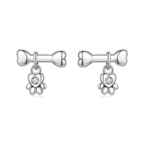 925 Sterling Silver Earrings with Pavé Setting CZ in Oxidized Silver