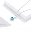 925 Sterling Silver Plated Translucent Opal Necklace 45cm for Women-2