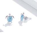 925 Sterling Silver Earrings for Women - Pavé Setting CZ with Enamel Process - 1cm-5