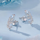 925 Sterling Silver Earrings with Pavé Setting CZ and White Gold Plating-5