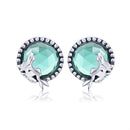 S925 Oxidized Silver Transparent Glass Earrings for Women-1