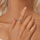 925 Sterling Silver 1.9mm Pavé Setting White Gold Plated Ring-7